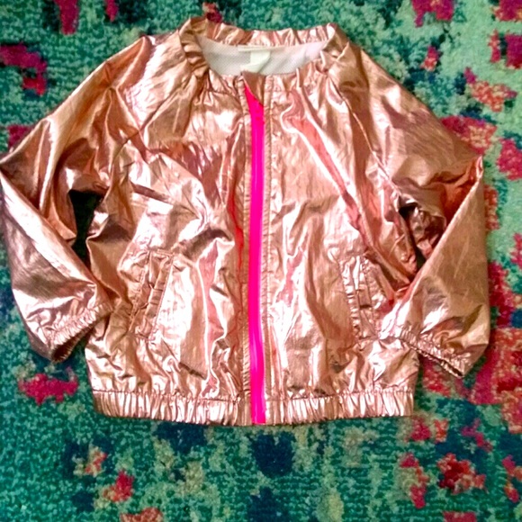 Cat & Jack Other - Cat and Jack Rose Gold Metallic Bomber Jacket